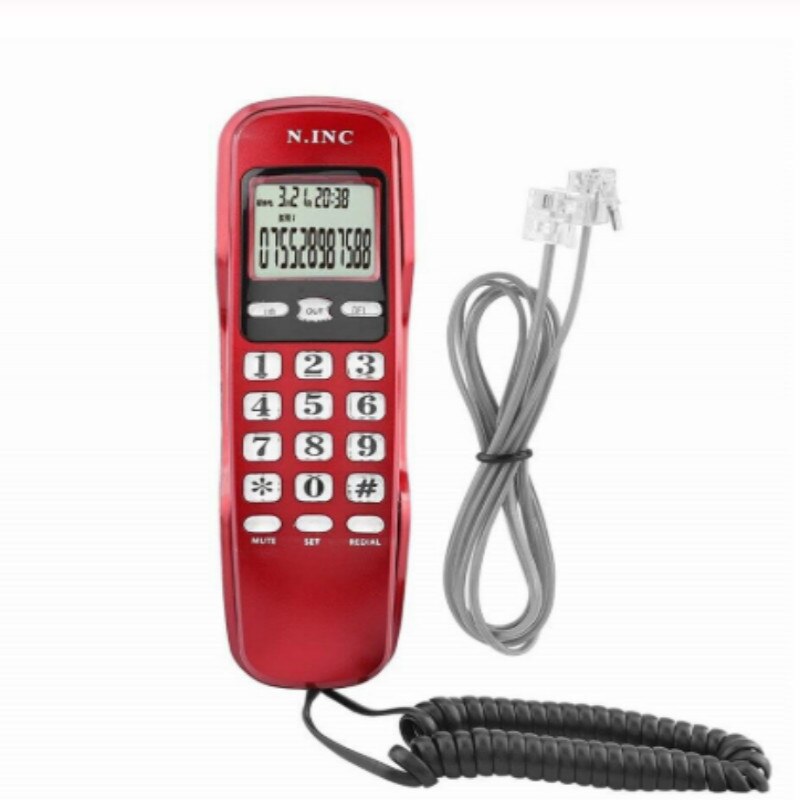 Caller ID telephone set hanging home office silver Landline Caller ID LCD Display Corded Telephone Wall Mounted Ringtone