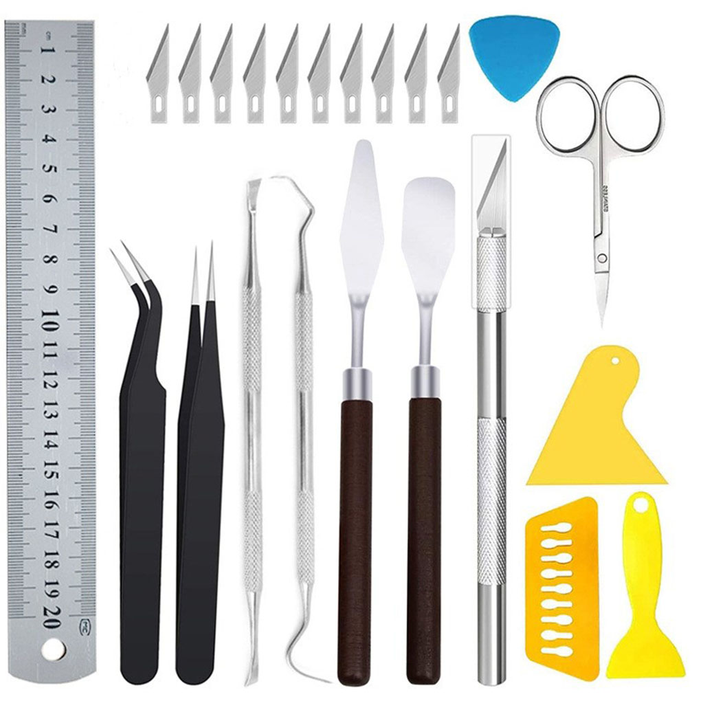 23pcs/set Lettering Set Stainless Steel Weeding Set DIY Craft Silhouette Basic Scrapbook Tools: Default Title