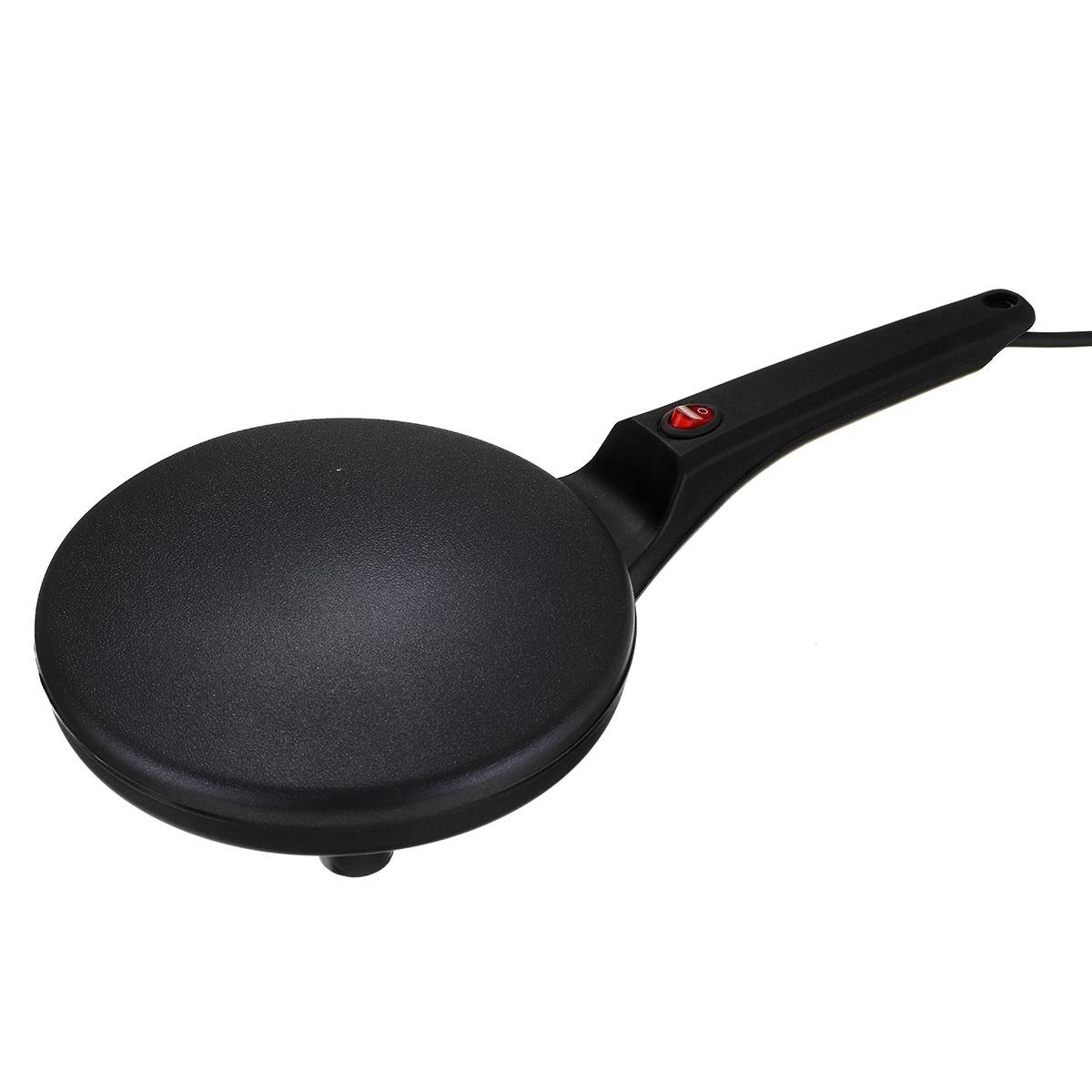 Non Stick Electric Crepe Maker 110V Baking Pancake Pan Frying Griddle Cooking Tools Kitchen Accessories Appliance Machine 20cm: Black
