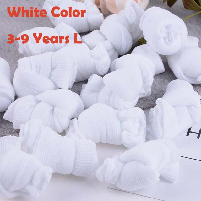 10 Paren/pak Snoep Kleur Babysokjes Dunne Zomer Sokken Kinderen Baby Jongens Meisjes Bebe Meias 0-3-9 jaar: 3 to 9 L White