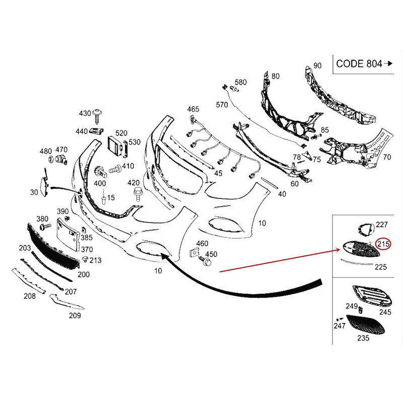 Mist Lampenkap Mistlamp Doos Voorbumper Grille Geschikt Voor E260mer Ced Es-Worden NzE300L E320L Voorbumper Cover mistlamp Cover