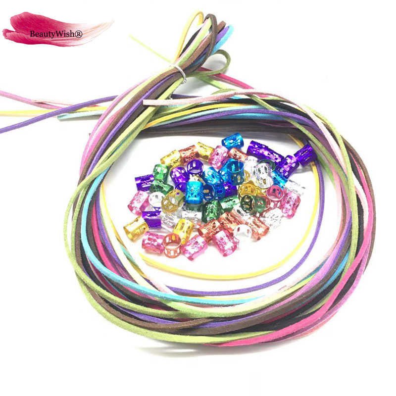 50 Eenheden Dreadlock Kralen Magic String Doos Vlechten Haaraccessoires Vlechten Haar 10 Strengen Stretechable Vlechten Haar Strings: colorfulthread