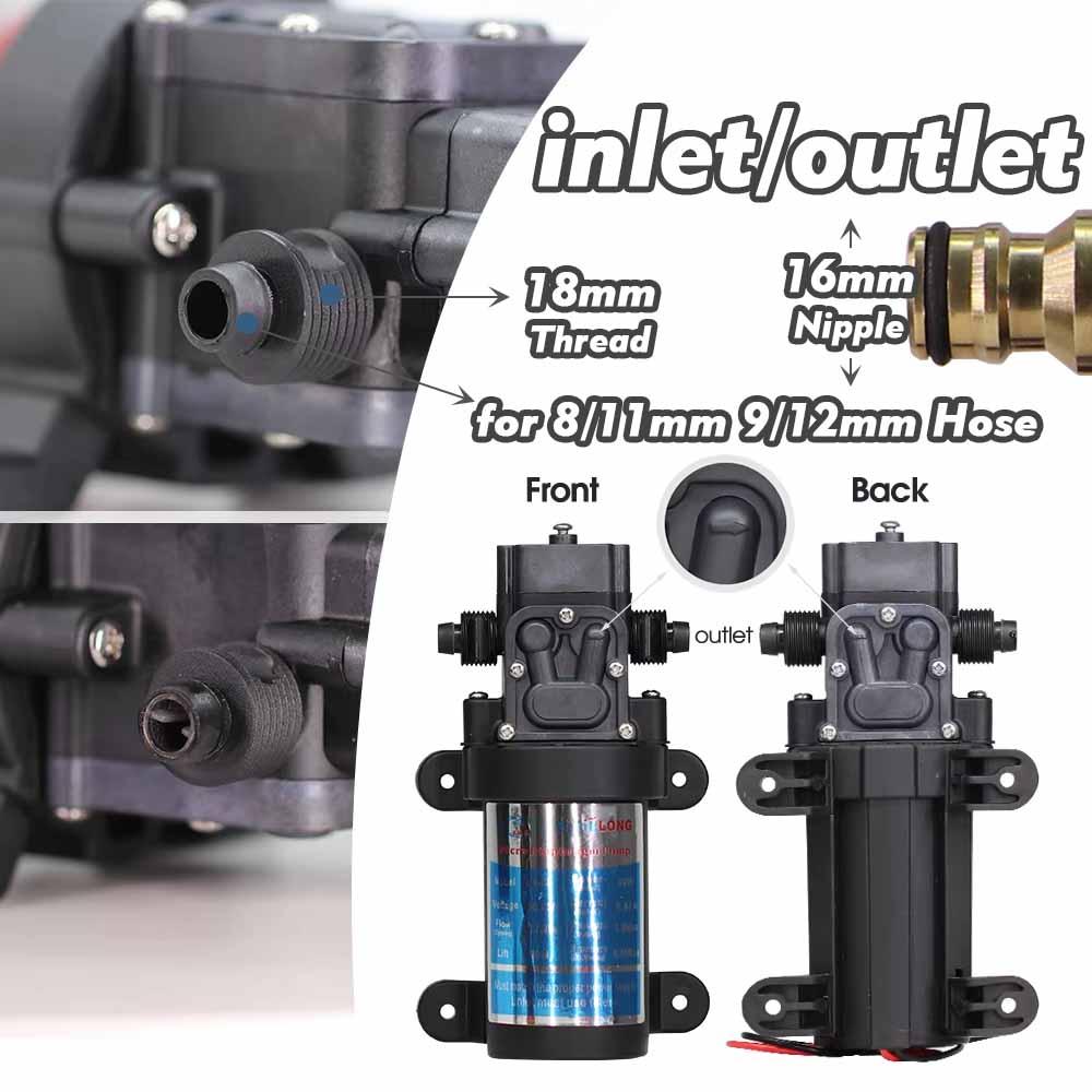 45w 60w 80w 100w självsugande pump 110-240v strömförsörjningssats 16mm mässingskoppling vattentryck membranpump bevattning bevattning