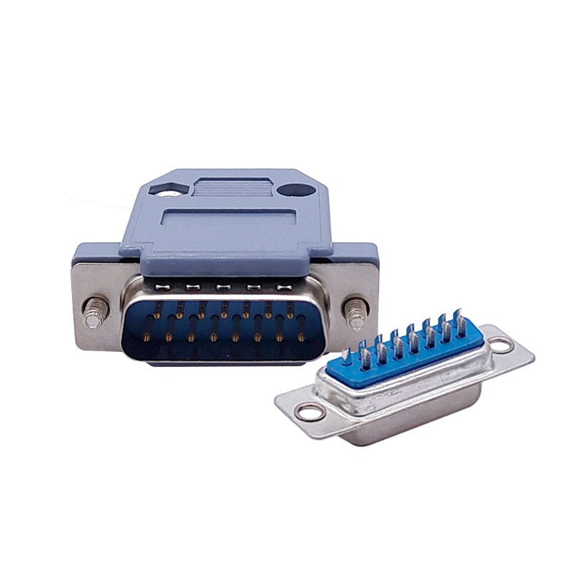Db15 d type vga stik datastik 2/3 række 15 pin port stik adapter hun han  dp15: Han sølvfarvet 2p