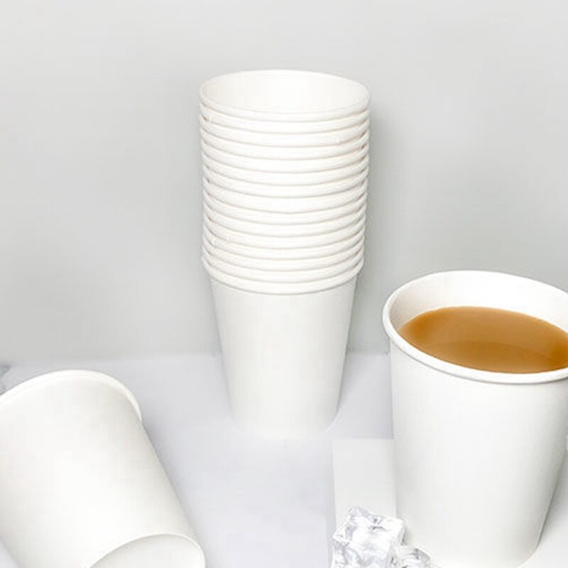 22 Stuks Wit Papier Cups Kraftpapier Cup-Koffie Cups Wegwerp Papier Kopje Melk Kopje Thee Huishouden Drinken feestartikelen 7Oz