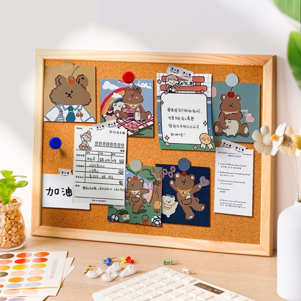 Practical Double-sided Cork Notice Board Wall Hanging Thickened Message Boards DIY Memo Board Office