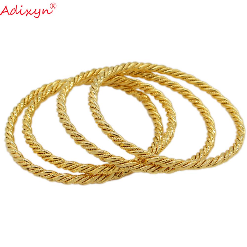 Adixyn luxe torsadé Bracelet couleur or Bracelet bijoux éthiopien africain dubaï dame fête de mariage N071038