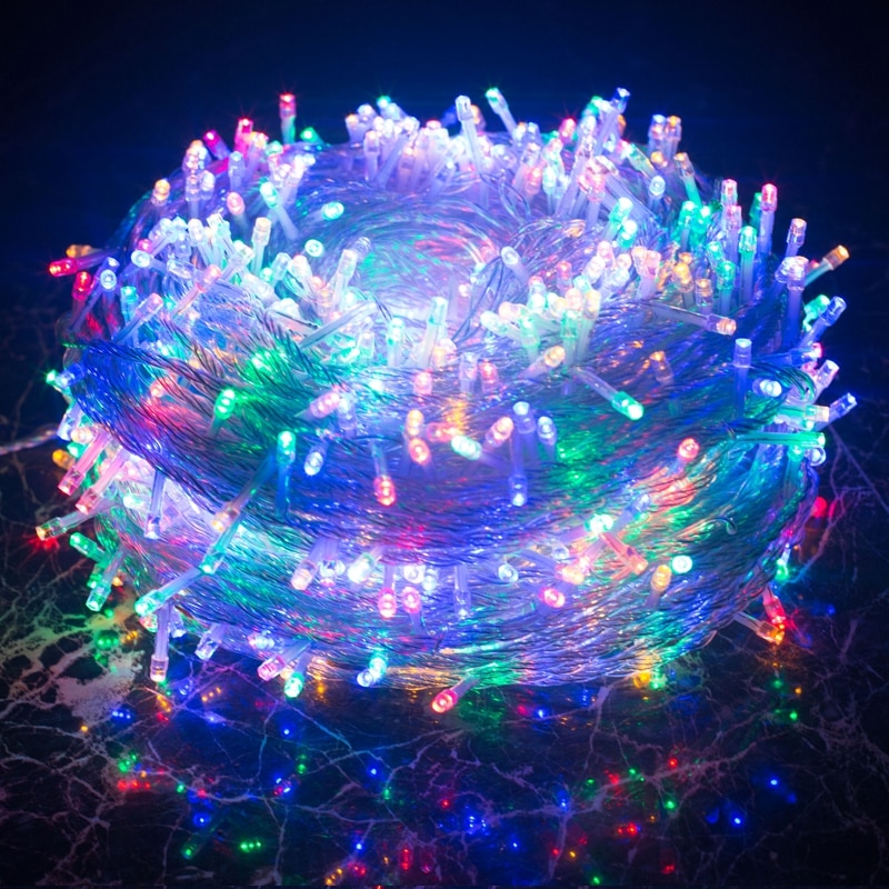 Outdoor Christmas Lights 10M 20M 30M 50M 100M LED String Lights Fairy Decoration Lights For Wedding Party Tree Garland: Multi-color / 30m 300leds EU Plug