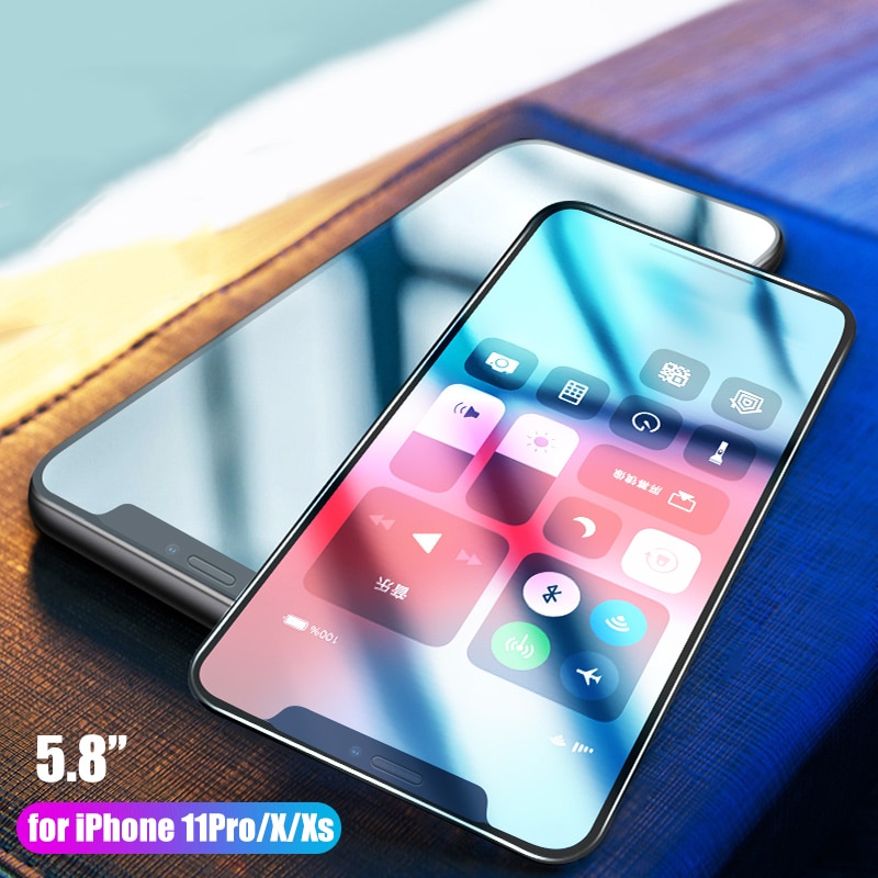 Heldeksel herdet glass for iphone 11 pro max skjermbeskytter film for iphone x xr xs max 6 6s 7 8 plus beskyttende se