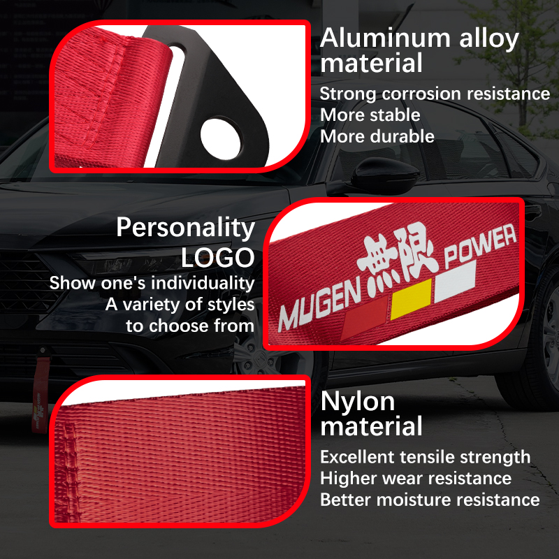 Nuovo stile JDM Racing Ropes Hook traino High Srtengh Nylon Car Bumper Rope gancio di traino universale HKS Tow Rope Strap Car decorativo
