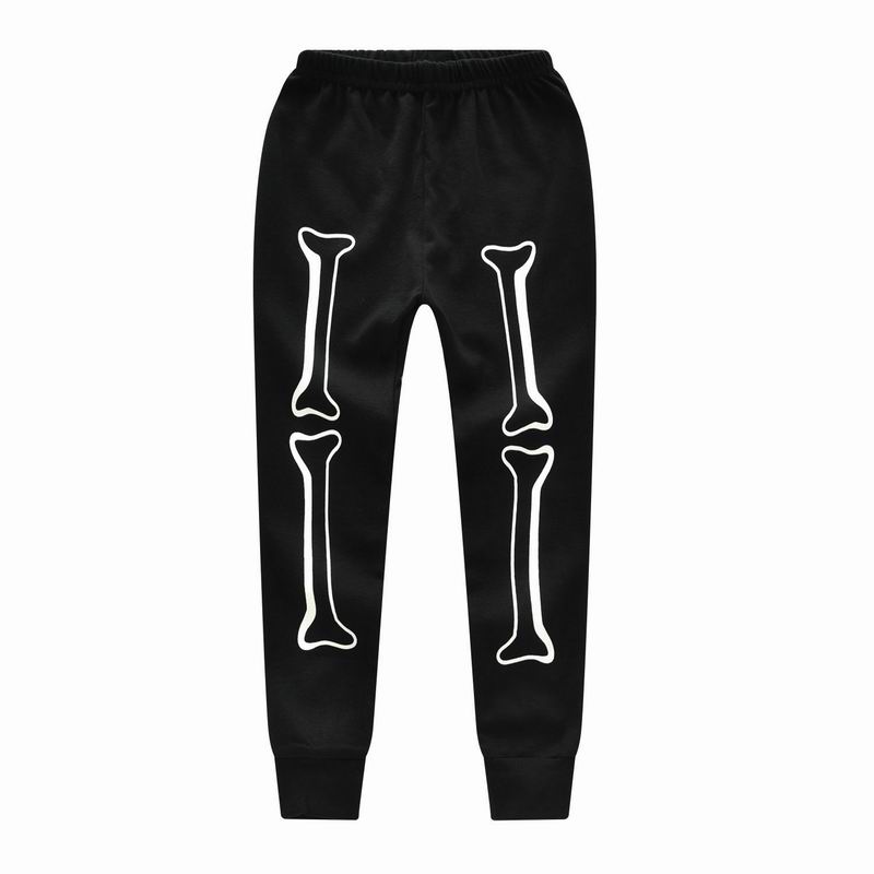 Saileroad 2-7 anos halloween noctilucence pijamas crânio para meninos outono crianças pijamas conjuntos de roupas para crianças kit