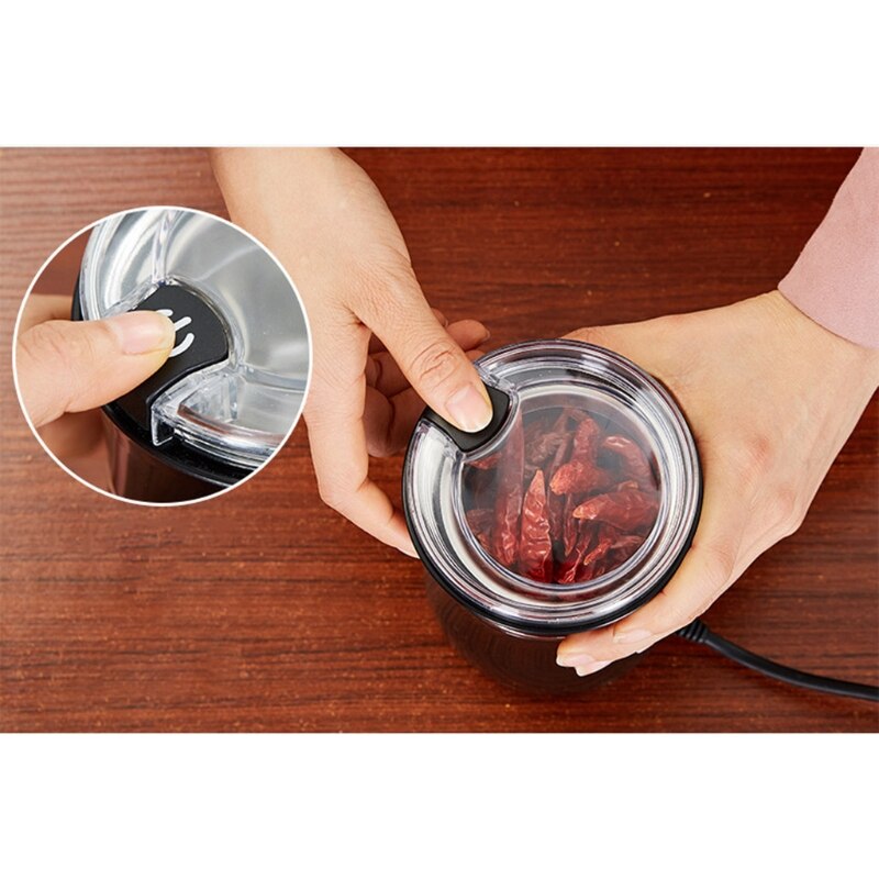Mini molinillo de café eléctrico, granos, especias, licuadora molino, tuerca, máquina de molienda de semillas