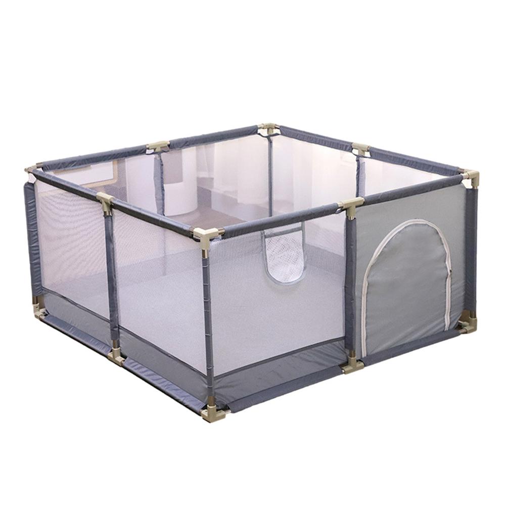 YAZOCO Laufstall Baby 128x128cm - Mobiler Spielzaun Mit Mesh & Reißverschluss Für Indoor & Outdoor