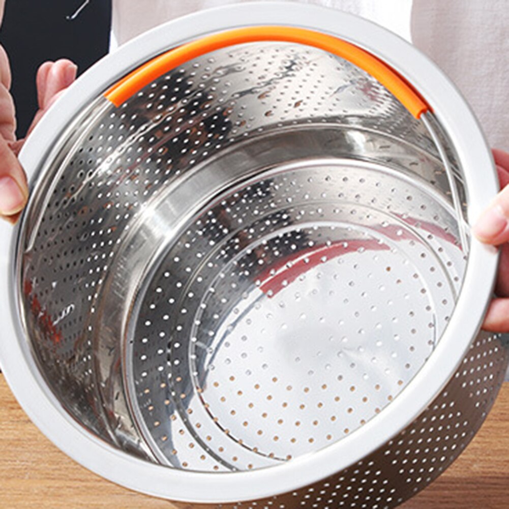 Stainless Steel Vegetable Food Steamer Basket Pressure Cooking Kitchen Tool Anti-scald Steamer Multi-Function Fruit Clean Basket