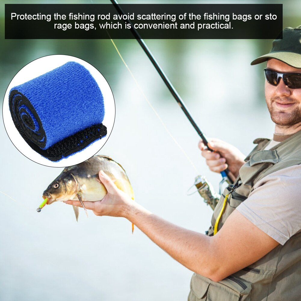 4PCs Reusable Fishing Rod Strap Strong Flexible Hook Loop Fishing Gear Strap Rod Belt Magic Binding Rod Strap Luya Binding Strap