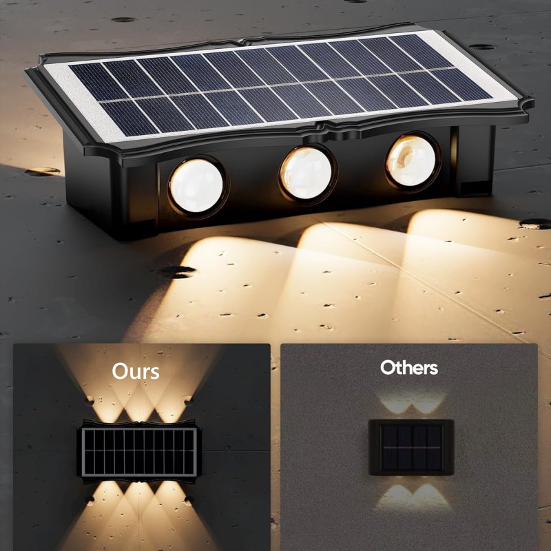 LED-wandlampen op zonne-energie Buiten op en neer Lichtgevende verlichting Decorverlichting op zonne-energie voor huis buiten veranda balkon tuin