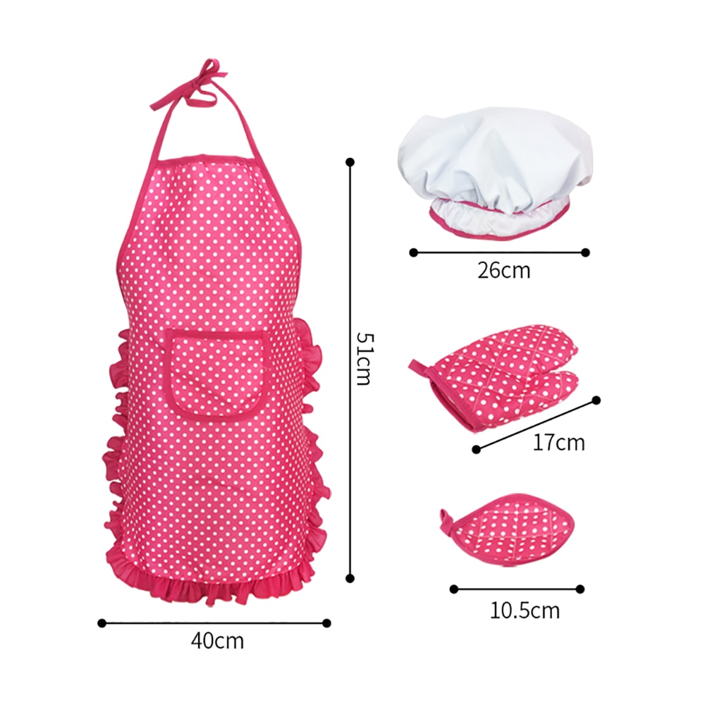 Portable Making Pastry Chef Costume Set for Kids Girls Cooking Game for Kids Child Baking Set Baking Clothes Apron