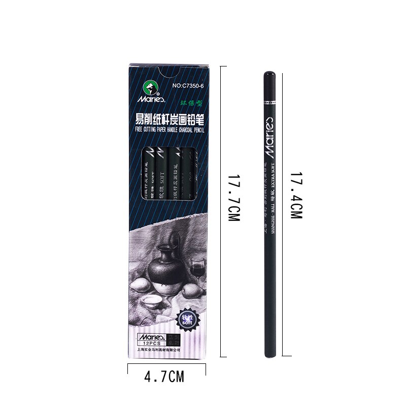 Marie's 12Pcs Charcoal Pencil For Sketch Painting Pencils Drawing Lapiz Set Stationery School Art Supplies Pencils for Students