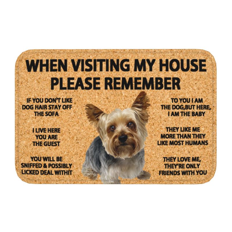 Please Remember English Bulldog Doormat Non-Slip Bathroom Kitchen Mat Living Room Door Floor Entrance Carpet Rug: Brown