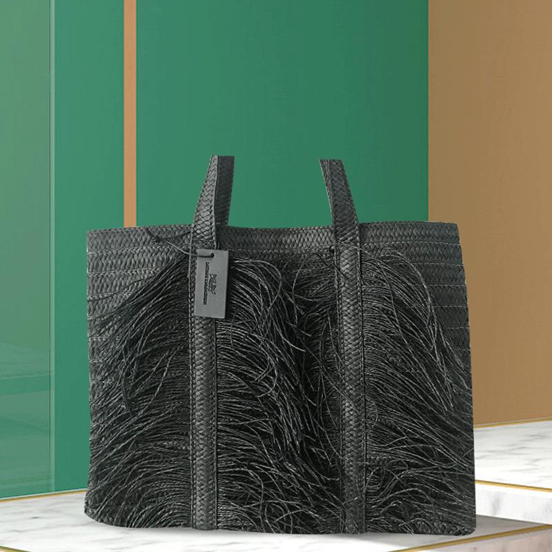 reversibel Quaste Stroh frauen Handtasche Große Kapazität gewebte Schulter Tasche Damen Böhmischen Strand Tote Tasche Frau