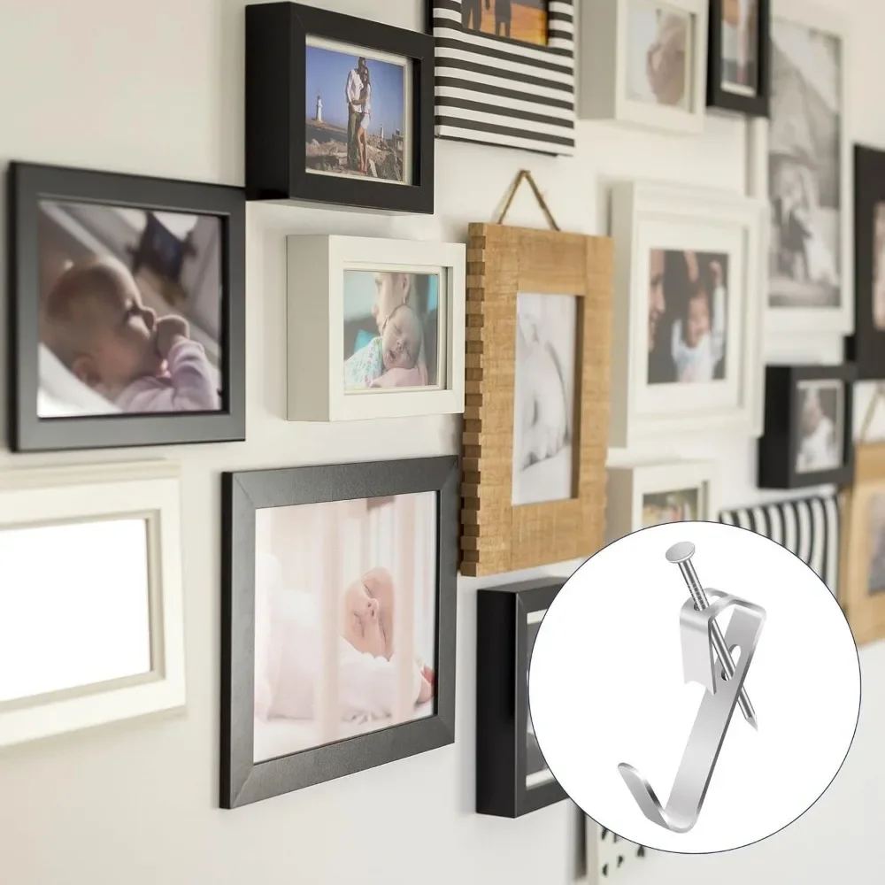 Picture Hanging Hooks, with Wall Hooks And Nails,Heavy Duty LE2 Hangers Hooks Picture Hanging kit for Picture Frame, Canvas
