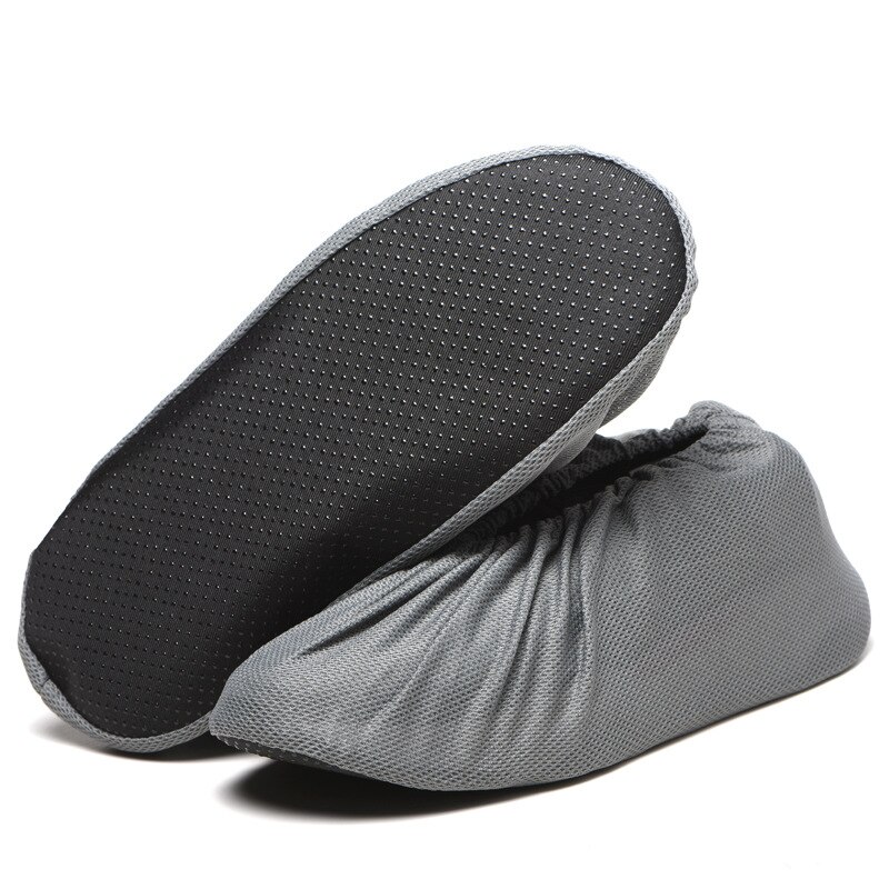 Couvre-chaussures réutilisables, antidérapants, lavables, pour le nettoyage de tapis de sol, couvre-chaussures de ménage, , 1 paire: grey