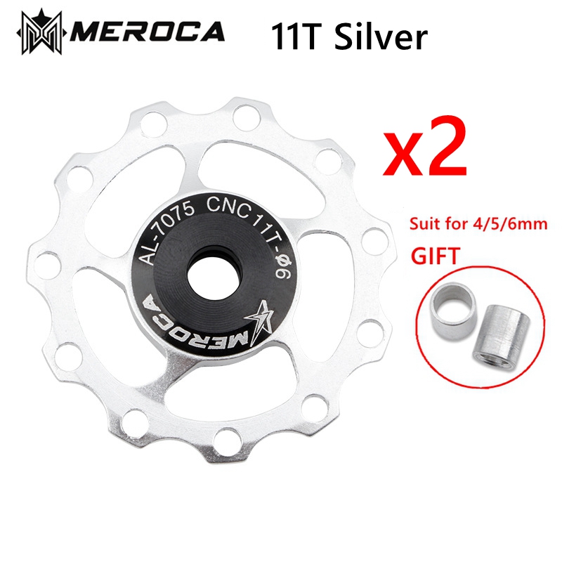 MEROCA 2 stücke MTB Rennrad Schaltwerk Rolle einstellen Fahrrad Jockey führen Rad Unterstützung 8-11 Geschwindigkeit 11T 13T für Shimano Sram: Blau