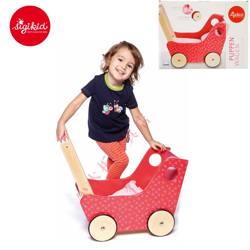 Sigikid – trotteur en bois pour bébé, simulation, poussette d'allaitement, poussée à la main, jouet pour enfants