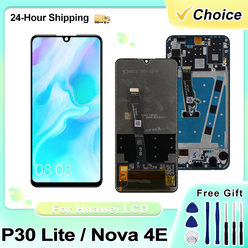 100% Test 6.15 "Lcd Touchscreen Voor Huawei P30 Lite Voor Huawei Nova 4e Display MAR-LX2 MAR-AL00 Digitizer Vervangende Onderdelen