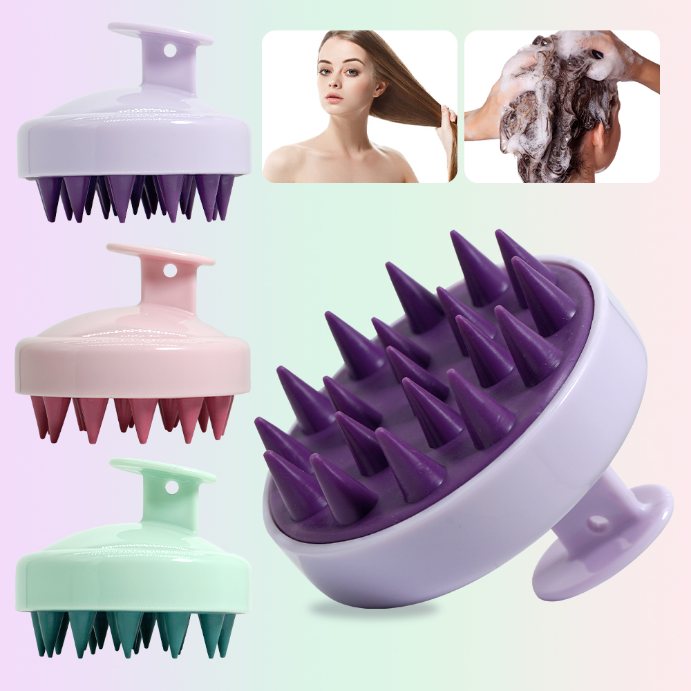 Champú de silicona, masajeador de pelo para el cuero cabelludo, cepillo para masaje del cuero cabelludo y la cabeza, cepillo para masaje del cuero cabelludo, peine, mango mágico, cepillo para masaje de Spa