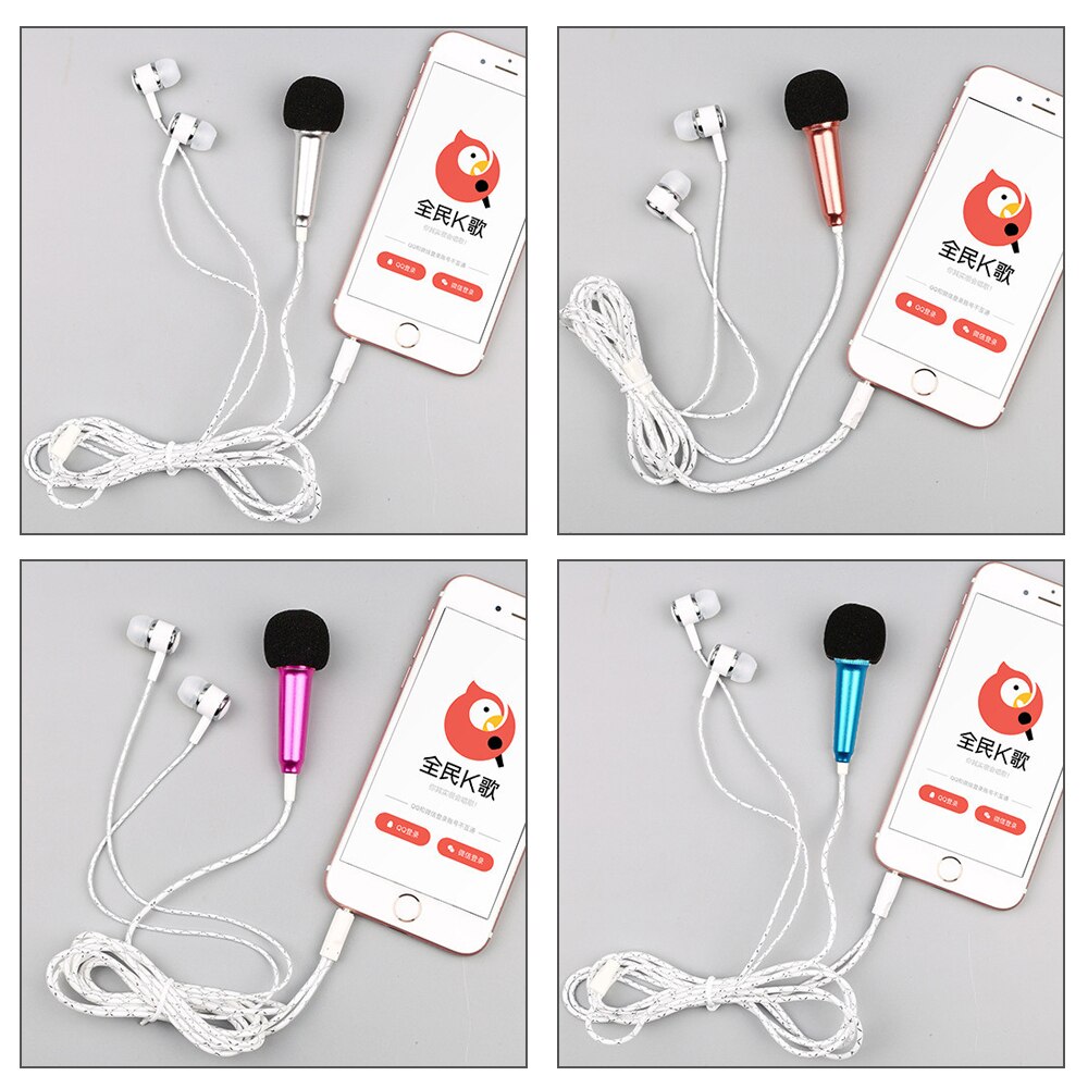 Portable 3.5mm Stereo Studio Mic KTV Karaoke Mini Microphone For Cell Phone Headphones With Microphone USB Mini Microphone
