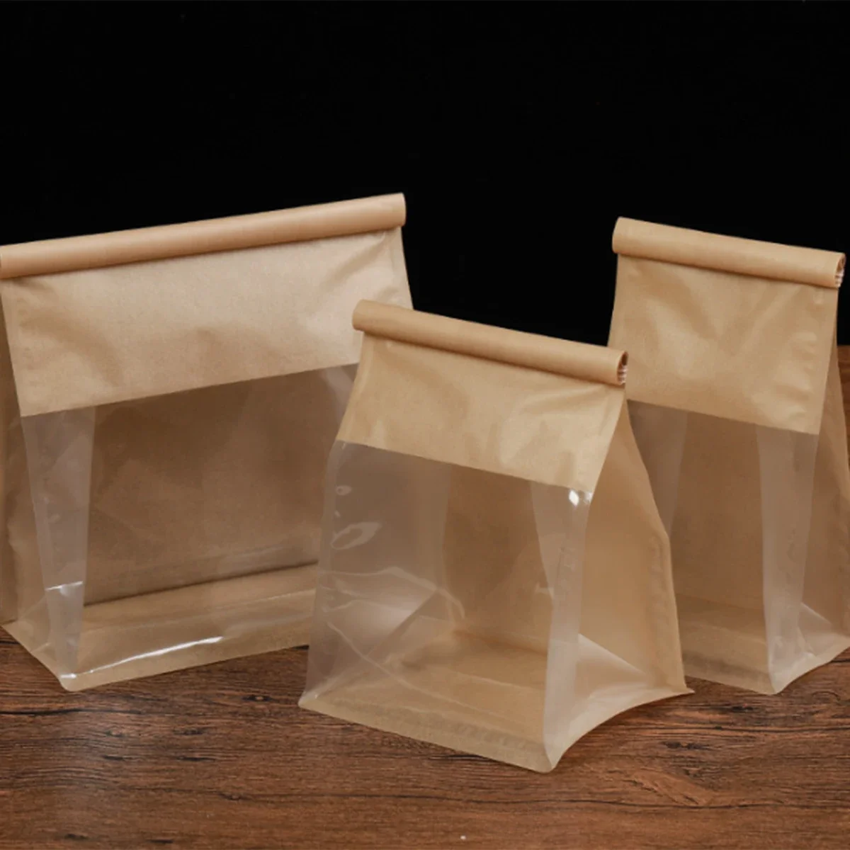 10pcs Kraft Paper with Window Bread Packaging Bags... – Grandado