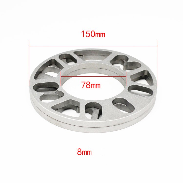 4 Stuks Wiel Spacers 4X100 4X108 4X114.3 5X100 5X105 5X108 5X112 5X114.3 5X120 Aluminium Et Wiel Shims Pakking Band Spacers: 8mm