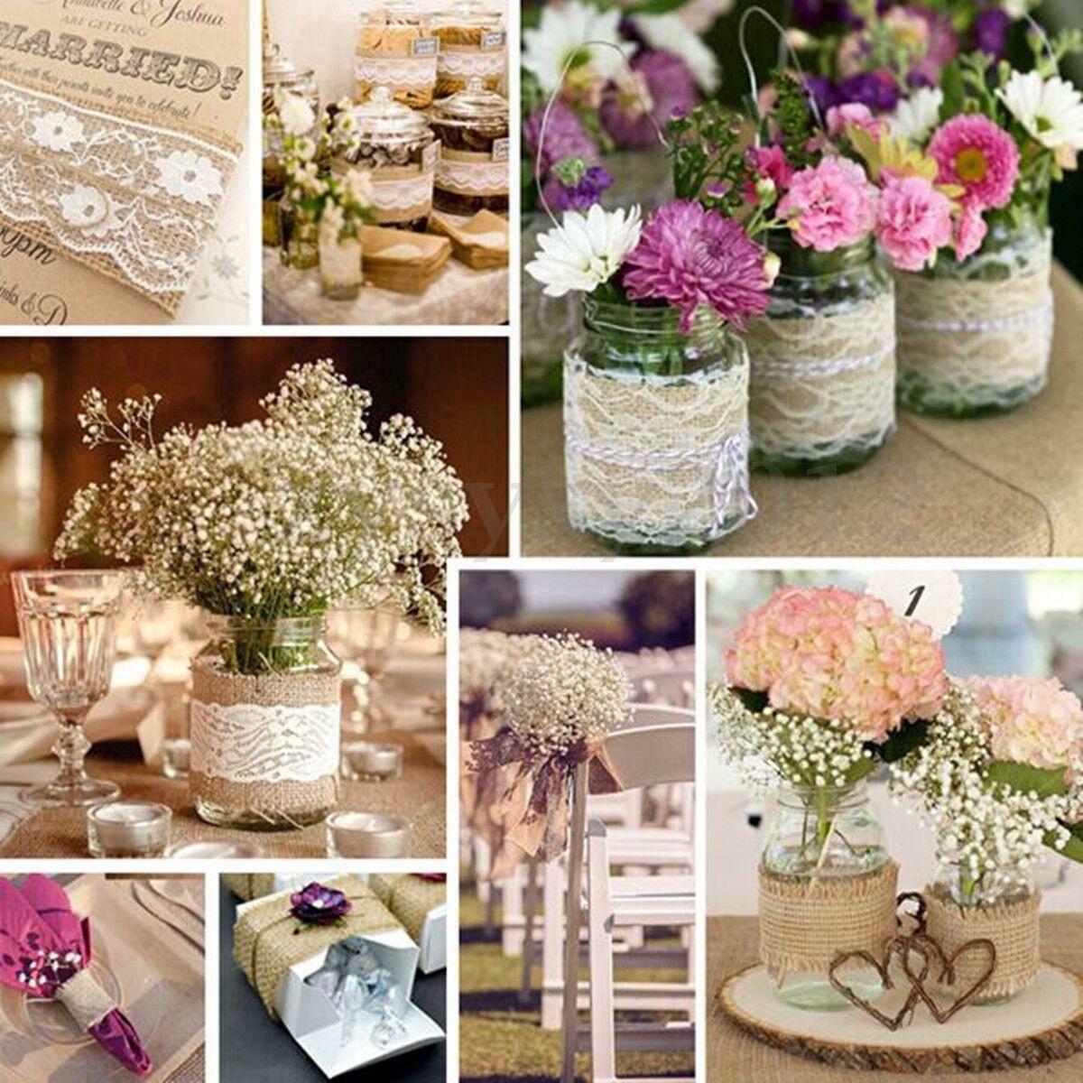 2M x 5CM Hessian Table Runners Hessian Roll Fabric Burlap Jute Rustic Wedding