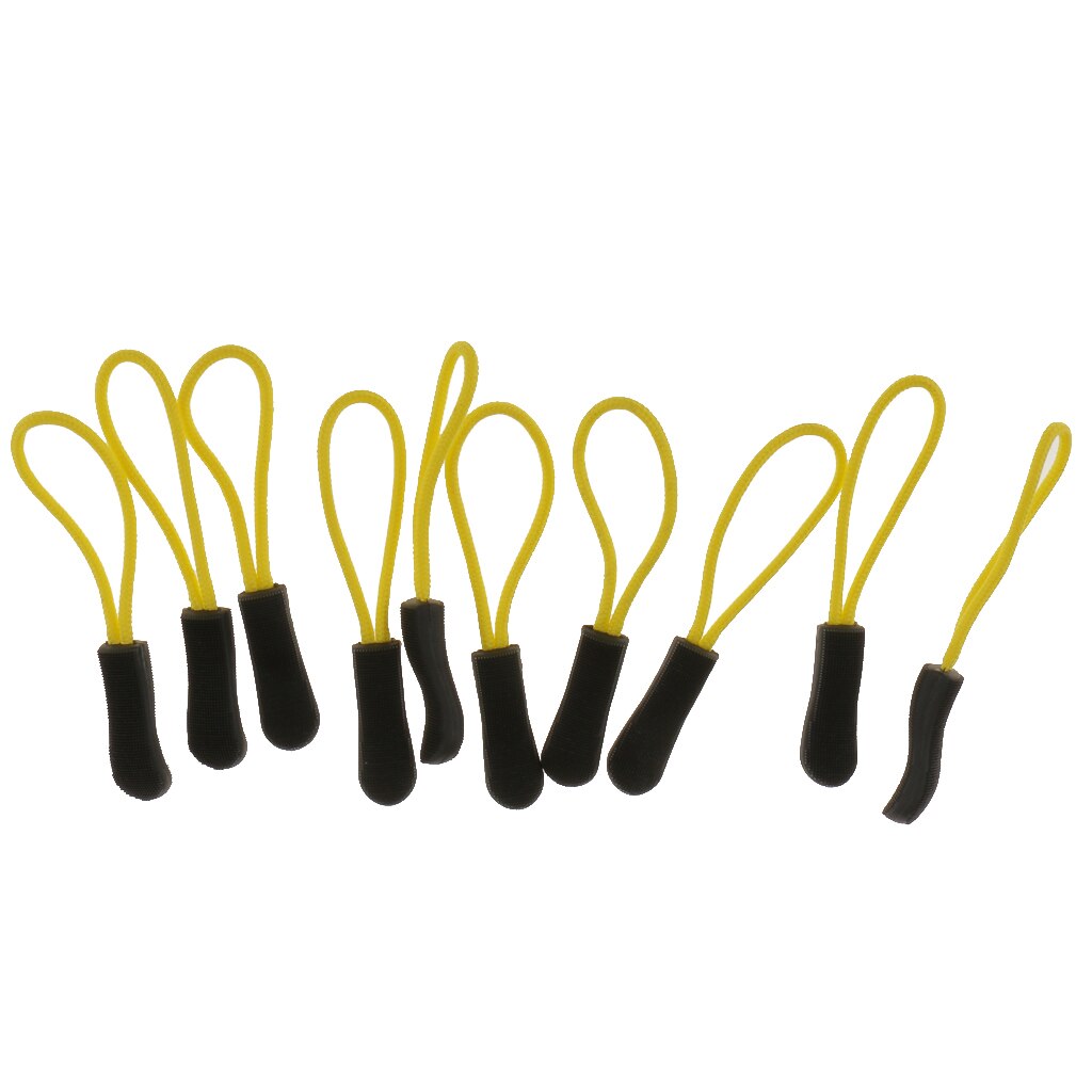 10 stuks ritstrekkers, ritstrekkers, koordvervanging, sluiting, slider, jas, rugzak: Geel