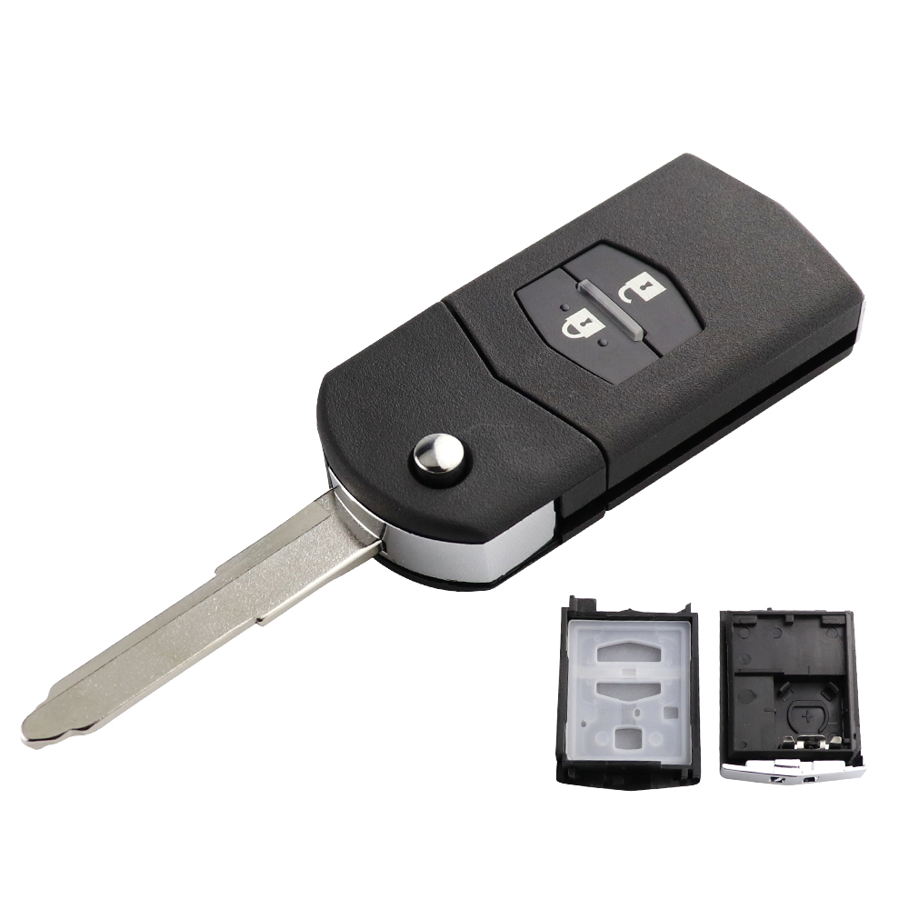 YIQIXIN Remote Key Case Fob Shell Flip Folding 2/3/4 Button For Mazda 2 3 5 6 M6 MX5 CX5 CX7 CX9 RX8 With Uncut Blade Head Cover: 2BT Small Set