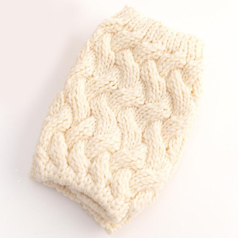 Rodilleras cortas de punto para mujer, calentador de pies informal, Color sólido, cálido, suministros de ganchillo para la rodilla, Otoño e Invierno: White
