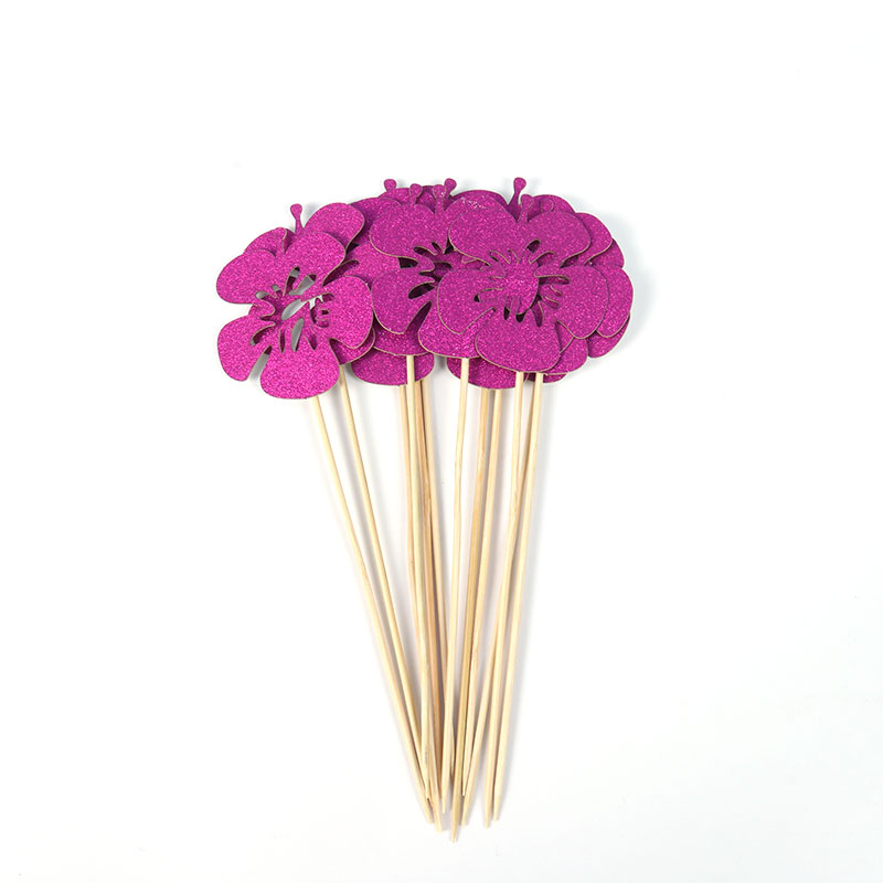 12Pc Summer Hawaii Theme Party Cup Cake Topper Flamingo Palm Leaves Pineapple Wedding Decoration Tropical Birthday Dessert Decor: Style F