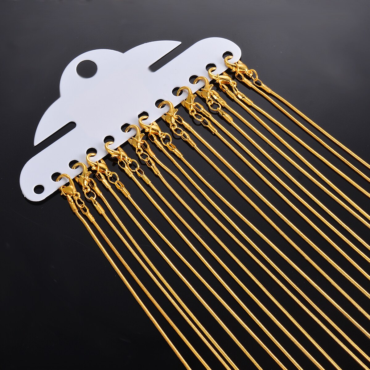 Commercio tutto'ingrosso 12pz di Larghezza 1.2 millimetri di Lunghezza 45-60 centimetri Oro Collana Della Catena Del Serpente Dei Monili di DIY Che Fanno per Il Pendente del Braccialetto della collana