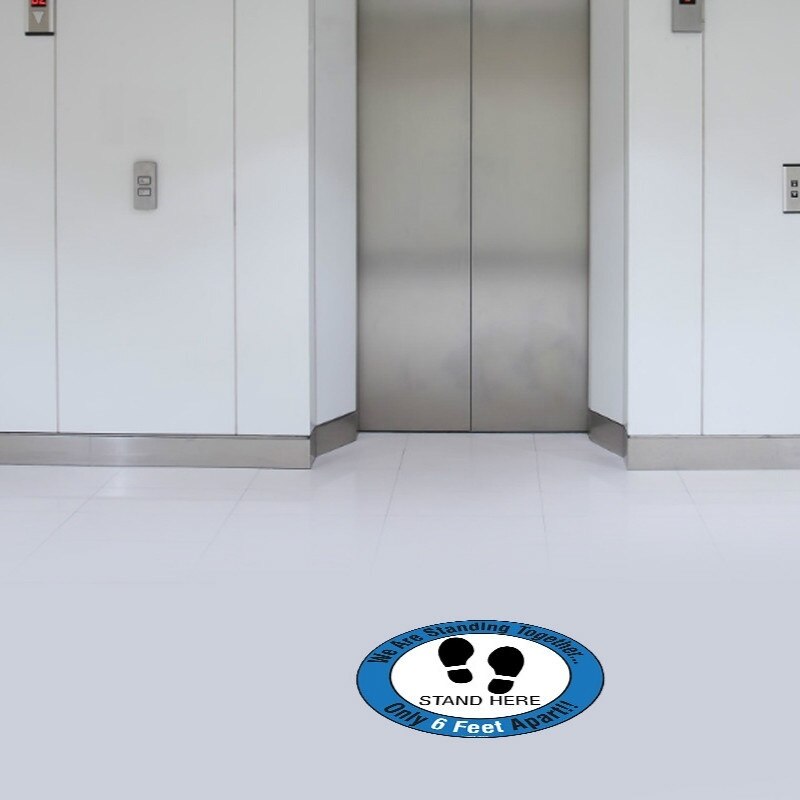 Keep Your Distance Safety Floor Sign Social Distance Circular Floor Sticker Anti Slip Mat