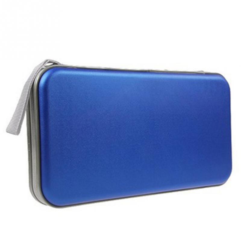 En ausuky lagring cd väska bärbar 80 skivor kapacitet dvd cd fodral för bil media lagring cd väska  -25: Blå