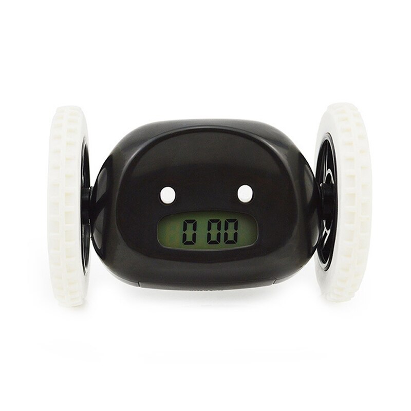 Reloj despertador de ruedas con retroiluminación Extra fuerte para adulto o chico, divertido, Rodante, salir a correr, para saltar: BK