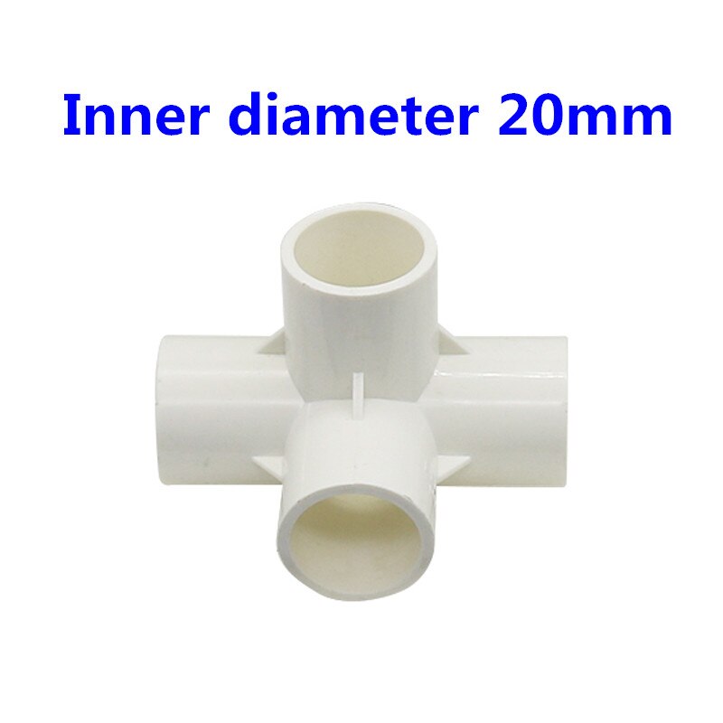 2 Pcs 20mm PVC Stereo Connector PVC Three-Way Four-Way Five-Way Plastic Water Supply Pipe Fittings Inner Diameter Size 20mm: white 4-way