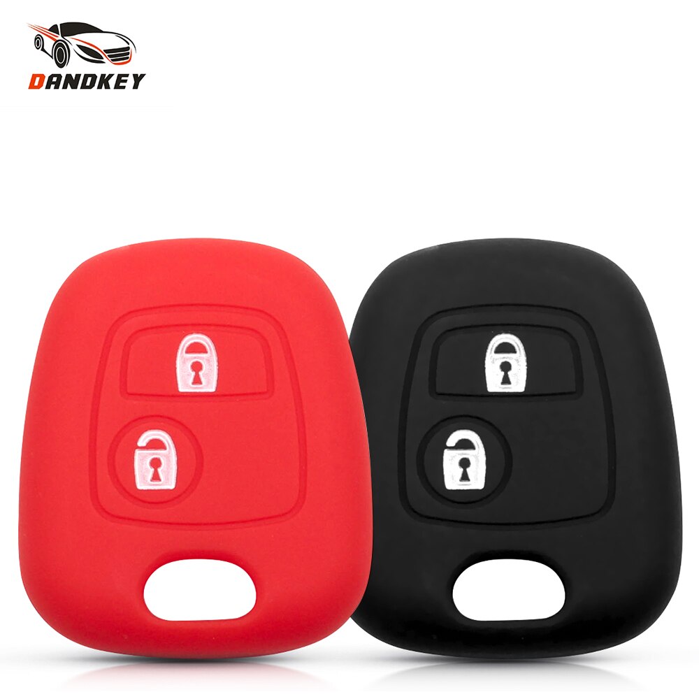 Dandkey Silicone Rubber Car Key Case Cover For Peugeot 107 206 307 207 For CITROEN C1 C2 For Toyota Key Protector Holder Shell