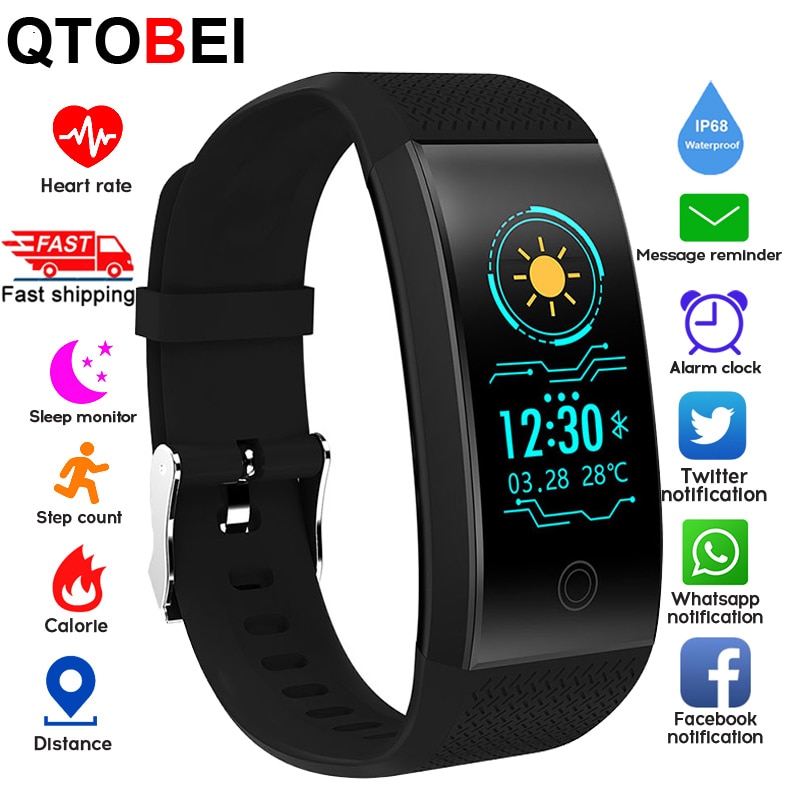 Smart fitness armband  ip68 puls fitness tracker stegräknare 0.96 '' skärm sport smart band klocka män kvinnor för android ios