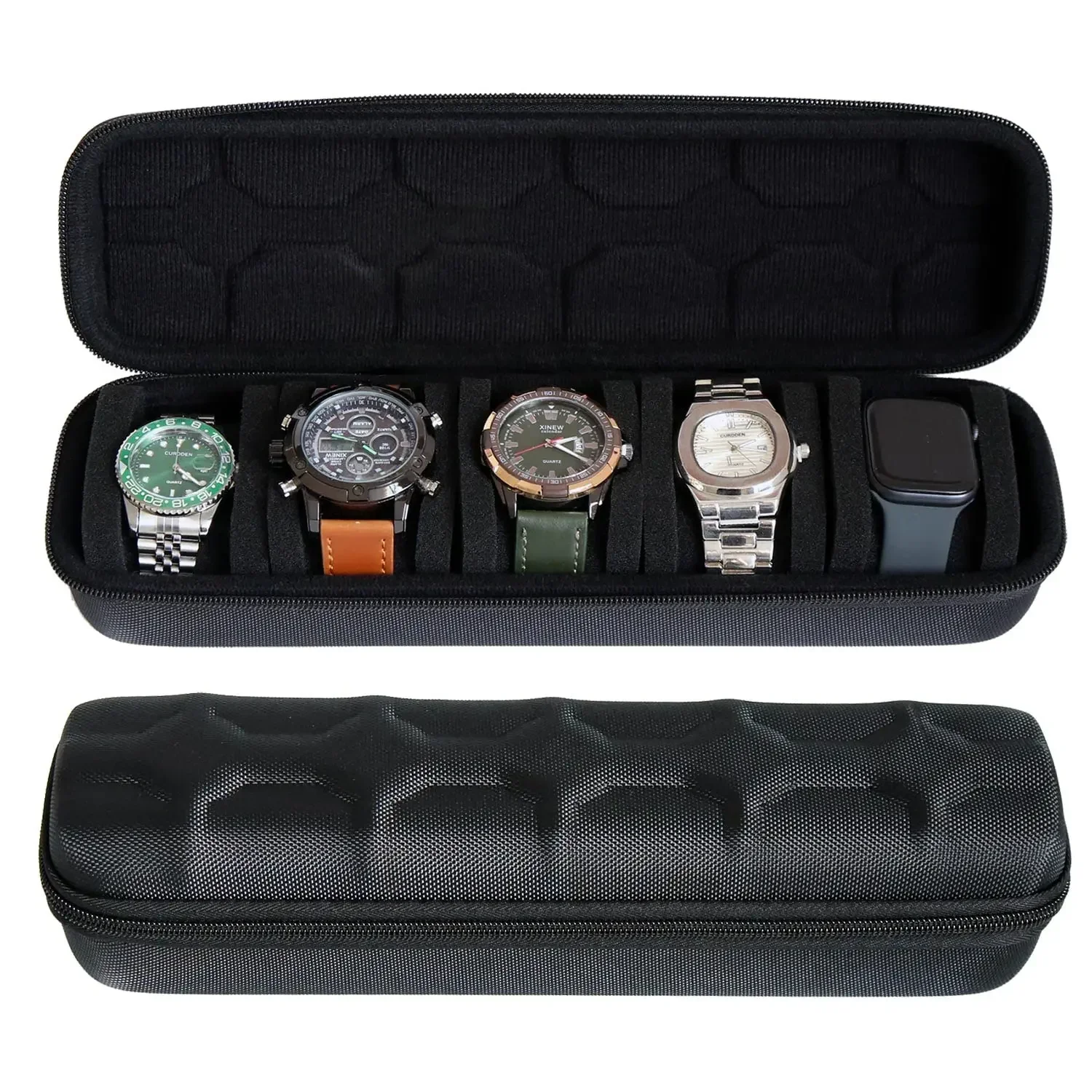 Organizador de caja de reloj para hombres o mujeres, estuche de viaje para relojes, soporte de exhibición portátil para relojes de pulsera y relojes inteligentes