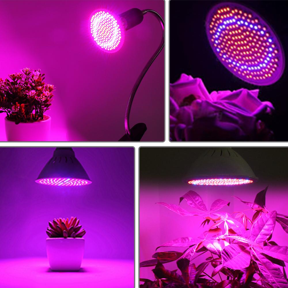 Bombillas LED de espectro completo para cultivo de plantas, 60/126/200 LED, lámpara de cultivo E27, Phytolamp para plantas de interior, Hydro Flower Veg Grow Tent