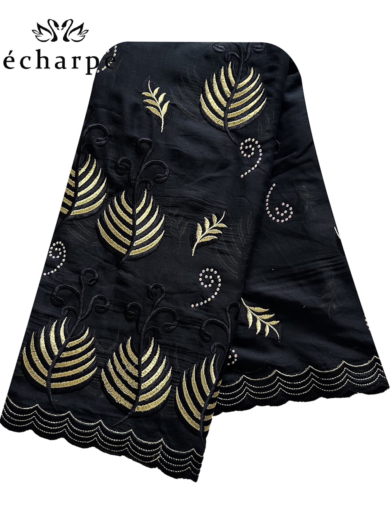 Hoogwaardig Stof Afrikaanse Vrouwen Sjaal Pashmina Tulband Bid 100% Katoen Geborduurde Sjaal Wrap Moslim Feest Hijab Voor Dame: Blauw