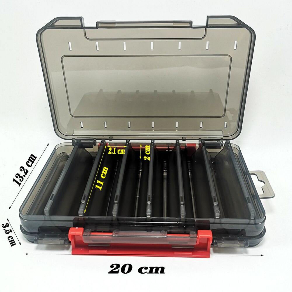 Large capacity fishing tackle box portable bait fishing tackle storage box double-sided high-strength fishing tackle box: size-big gray