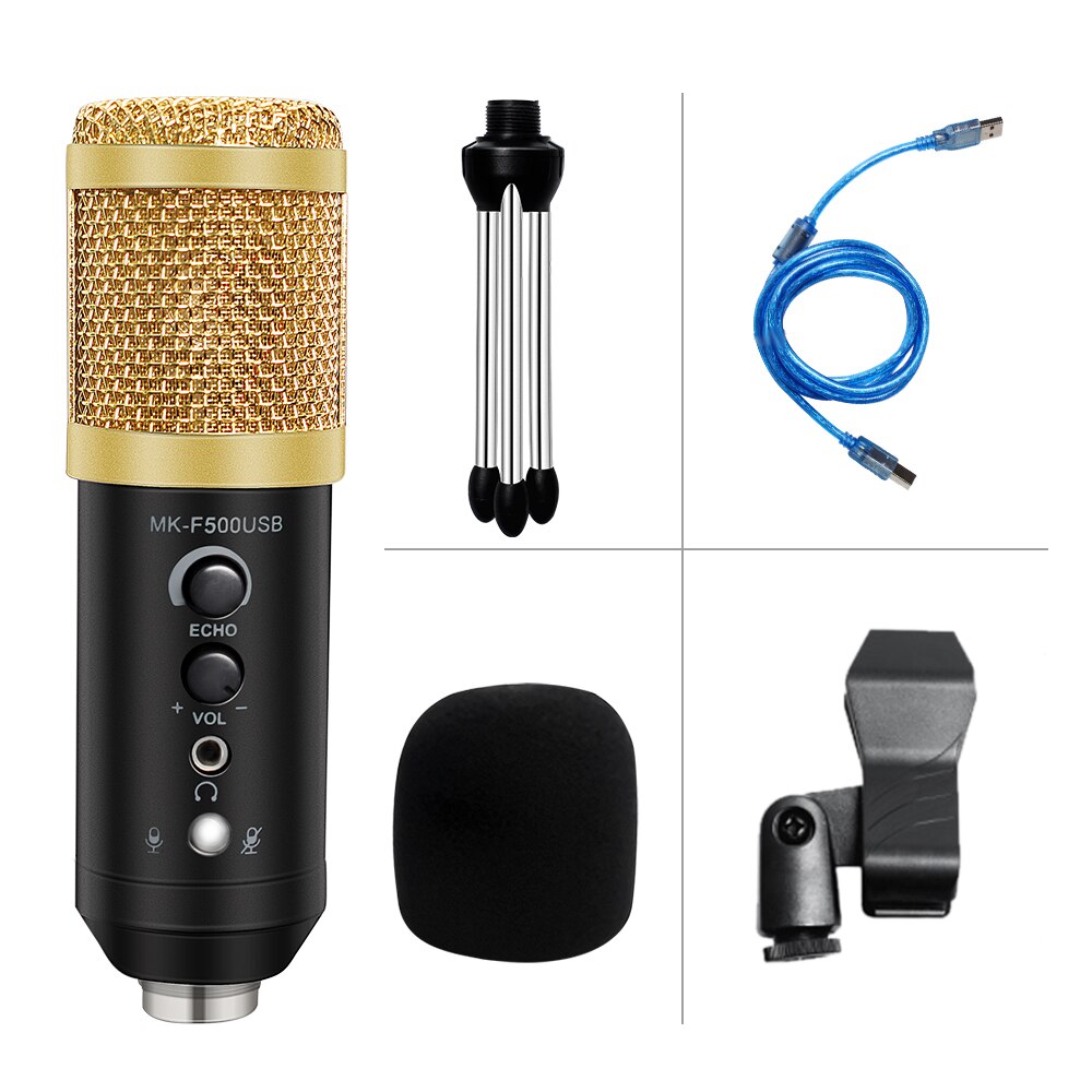 Bm 800 uppgradering usb mikrofon för pc usb mikrofon mikrofon mikrofon cardioide mikrofoner usb för inspelning av karaokesång: 5- a-svartguld
